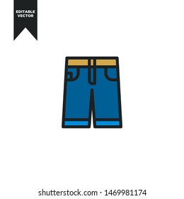 SHORT PANT ICON SIMPLE AND FLAT CLIP ART