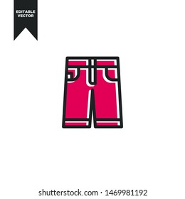 SHORT PANT ICON SIMPLE AND FLAT CLIP ART