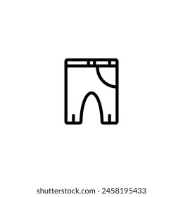 short pant outline icon and illustration