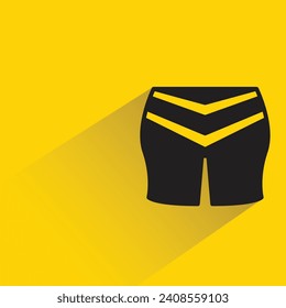 short pant with shadow on yellow background