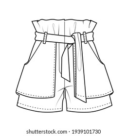 short pant skirt vectorial illustration