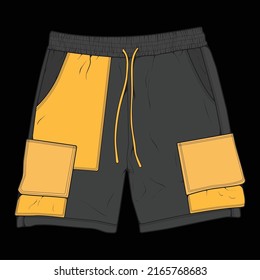 short pants color block drawing vector, short pants in a sketch style, trainers template, vector Illustration.
