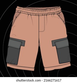 short pants color block drawing vector, short pants in a sketch style, trainers template, vector Illustration.
