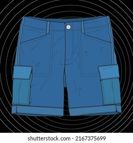 short pants color block drawing vector, short pants in a sketch style, trainers template, vector Illustration.
