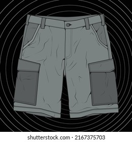 short pants color block drawing vector, short pants in a sketch style, trainers template, vector Illustration.

