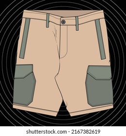 short pants color block drawing vector, short pants in a sketch style, trainers template, vector Illustration.

