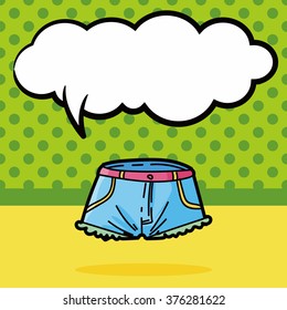 short pants color doodle, speech bubble