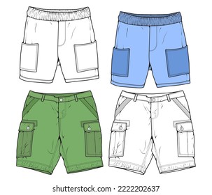 short pants drawing vector, short pants in a sketch style, trainers template, vector Illustration.
