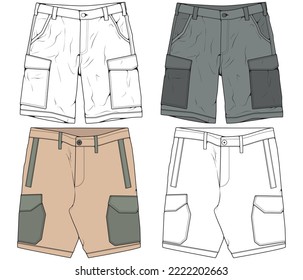 Short pants fashion flat sketch template Fashion flat sketch template   CanStock