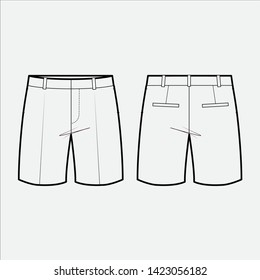 SHORT PANTS fashion flat sketch template