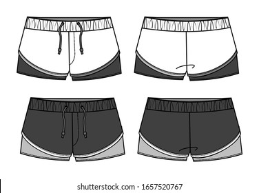 SHORT PANTS FLAT SKETCH TEMPLATE