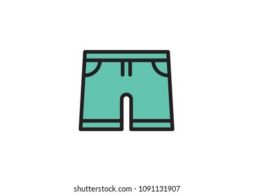 Short pants icon, filled line icon