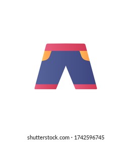 Kurze Hosen Symbol flach Design Vektor. isoliert auf weißem Hintergrund