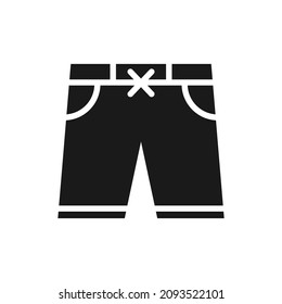 Short pants icon flat style isolated on white background. Vector illustration