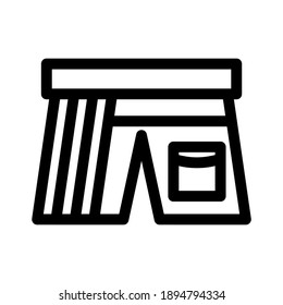 icono de pantalones cortos o logotipo símbolo de señas aislado ilustración vectorial - iconos vectoriales de estilo negro de alta calidad
