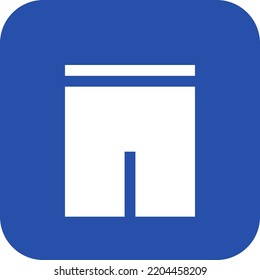 Short pants icon on blue background  for outfit commerce.