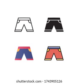 short pants icon vector with different style design. isolated on white background