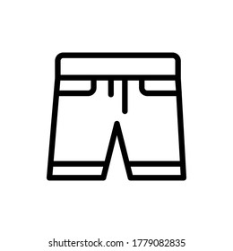 short pants icon vector illustration outline style. summer icon set.
