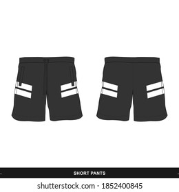Short Pants Minimalist and Modern Style, Color Primary is Black and White, Template Design for Commercial Use