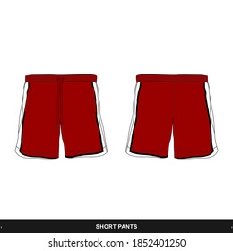Short Pants Minimalist and Modern Style, Color Primary is Red, Template Design for Commercial Use