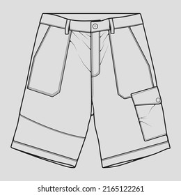 Short Pants Outline Drawing Vector Short Stock Vector (Royalty Free ...