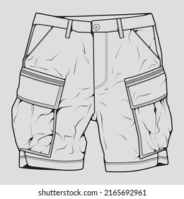 Short Pants Outline Drawing Vector Short Stock Vector (Royalty Free ...