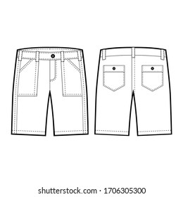 Short pants vector illustration flat outline template