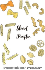 The short pasta illustration set