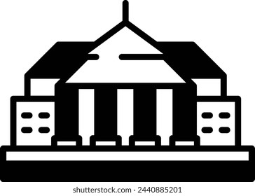 Short pillar glyph and line vector illustration