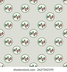 Short Position Crypto Trading vector concept colored round seamless pattern