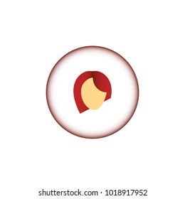 Short red hair icon. Vector