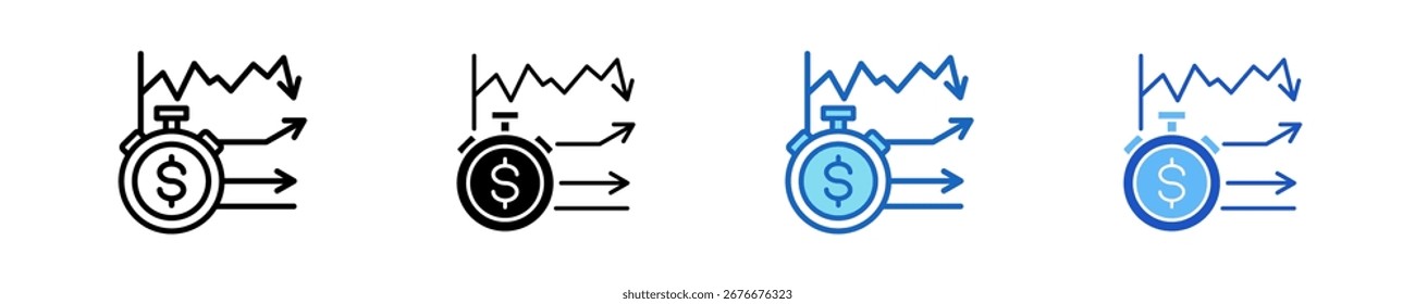 Short Selling Icon Set Multiple Style Collection