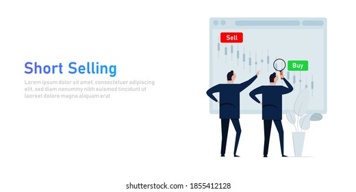 Short Selling Stock Investment Manager Strategy In Stocks Market Sell High Buy Low Trading Looking At Chart