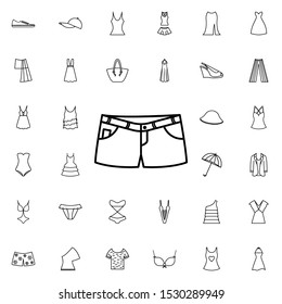 Short shorts icon. Universal set of summer clothes for website design and development, app development