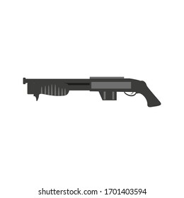 Short Shotgun, Vector On White Background