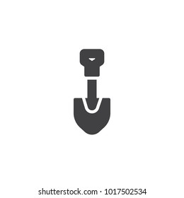 Short shovel icon vector, filled flat sign, solid pictogram isolated on white. Spade symbol, logo illustration.