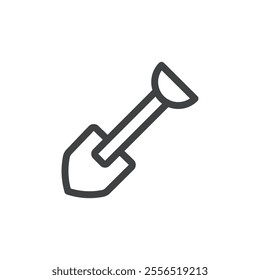 Short shovel icon Vector logo outline