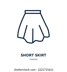 short skirt icon from fashion collection. Thin linear short skirt, skirt, shorts outline icon isolated on white background. Line vector short skirt sign, symbol for web and mobile