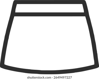 short skirt icon illustration outline stroke minimalist black line	
