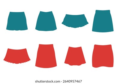 Short Skirt Icon Set Design