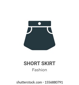Short skirt vector icon on white background. Flat vector short skirt icon symbol sign from modern fashion collection for mobile concept and web apps design.