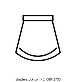 short skirt vector line icon, sign, illustration on background, editable strokes