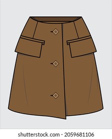 SHORT SKIRT FOR WOMEN AND TEEN GIRLS IN EDITABLE VECTOR FILE
