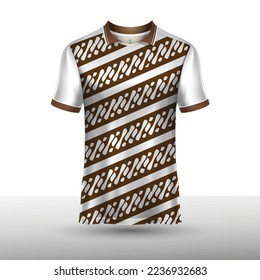 Short sleeve batik t-shirt mockup design