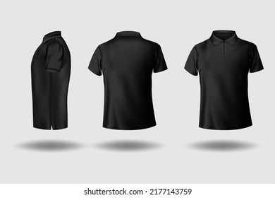 Short sleeve black polo shirt mockup