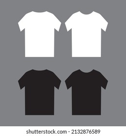 short sleeve black and white t-shirt mockup - vector