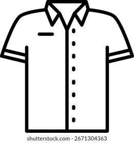 Icono de camisa de Botón de manga corta