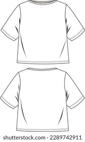 short sleeve crop top sketch