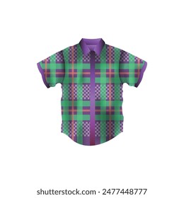 Short sleeve flannel shirt vector design mockup