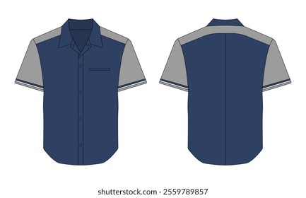 Short sleeve formal work shirt mockup